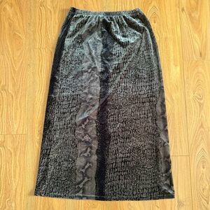 Vintage Y2K Kika USA Velvet Print Maxi Skirt